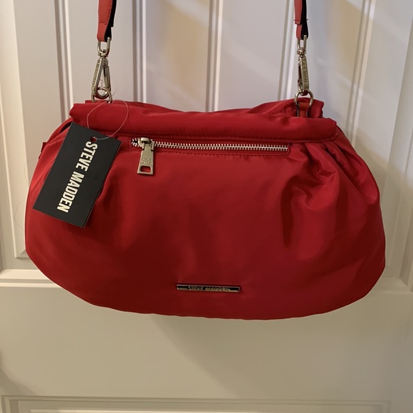 Steve Madden Puffy Dumpling Clutch Red Crossbody - Picture 8 of 16